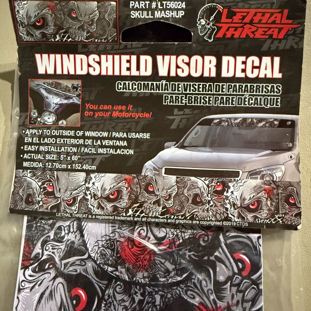 Lethal Threat Skull Mashup Windshield Visor Decal